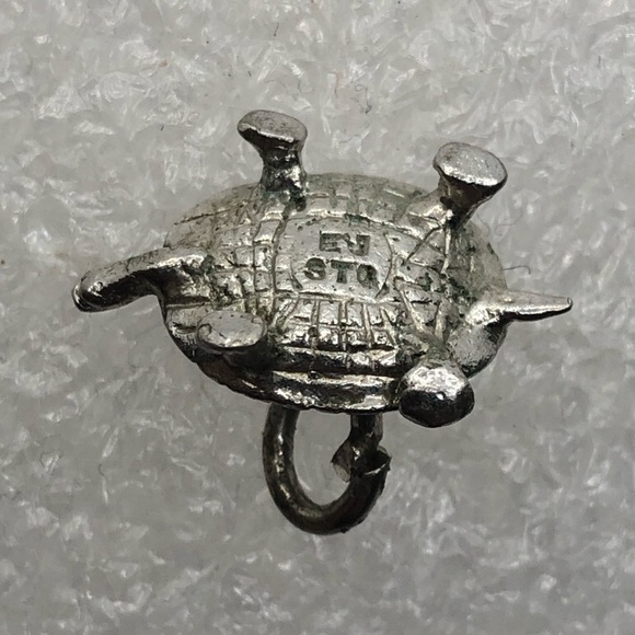Vtg Sterling Silver Turtle Tortoise Charm Bracelet Charm / Mini Pendant - Picture 3 of 3